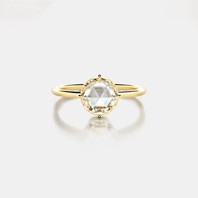 蔷薇切割钻石与罗盘尖与黄金柄