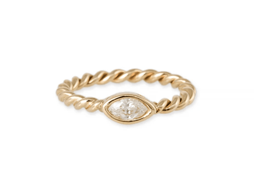 Jacquie Aiche Twisted Marquise Diamond Stack环