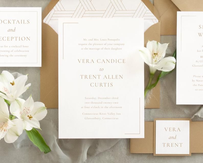 优雅的现代婚礼邀请套房