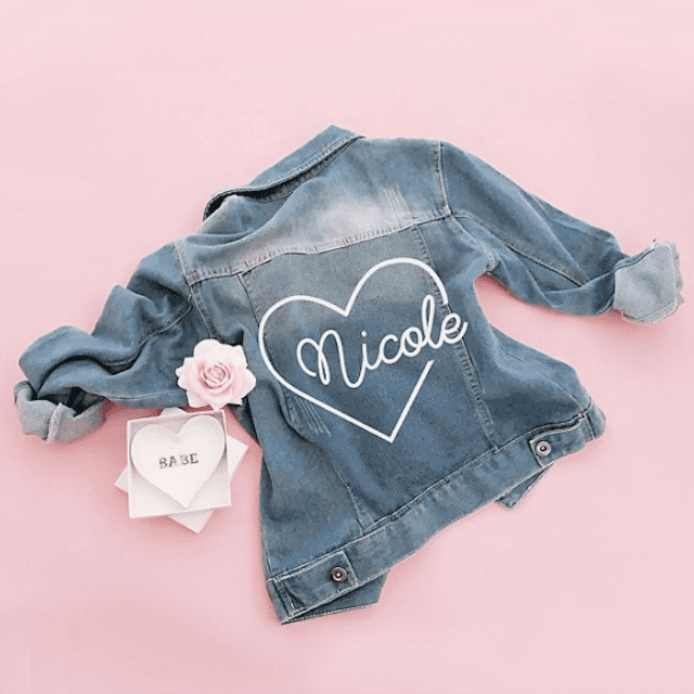 心脚本个性化牛仔夹克