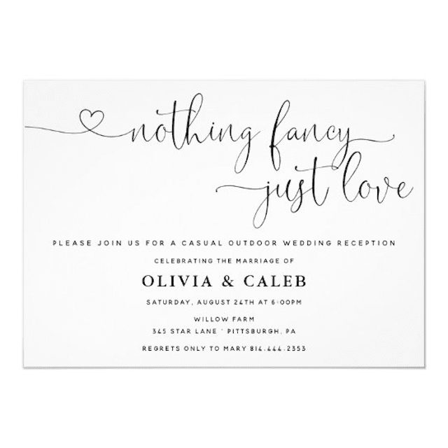 Adore纸业有限公司为Zazzle Nothing幻想才喜欢婚礼邀请