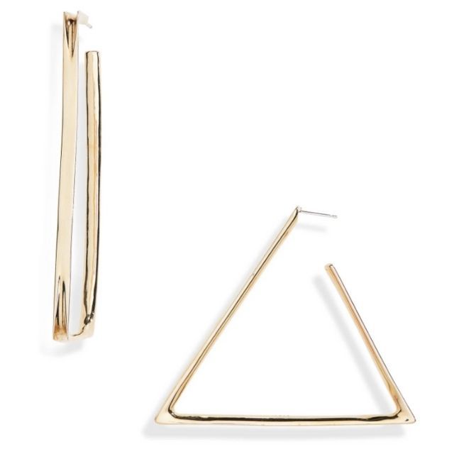 形状三角形和矩形不匹配的箍耳环