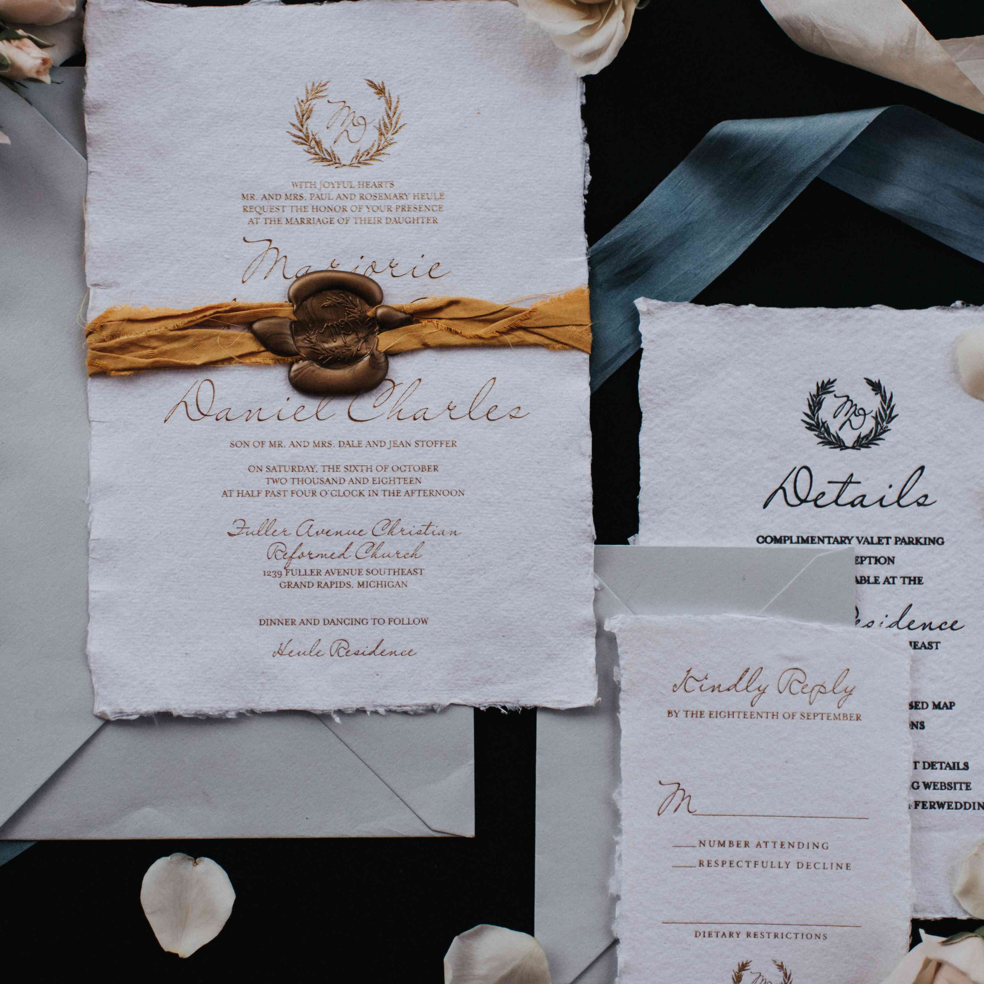 个性化密歇根婚礼，婚礼邀请套房