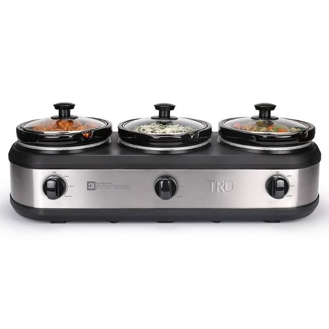 Tru 1.5夸脱三缸自助餐慢炖锅
