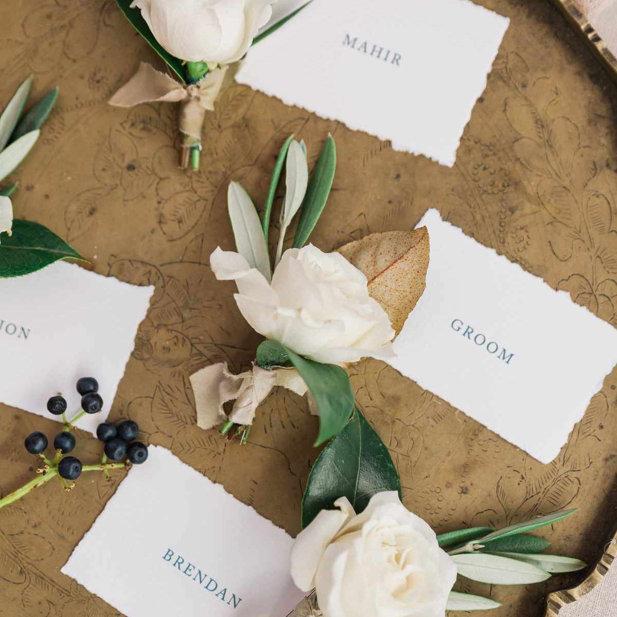 秋季婚礼bouniere.