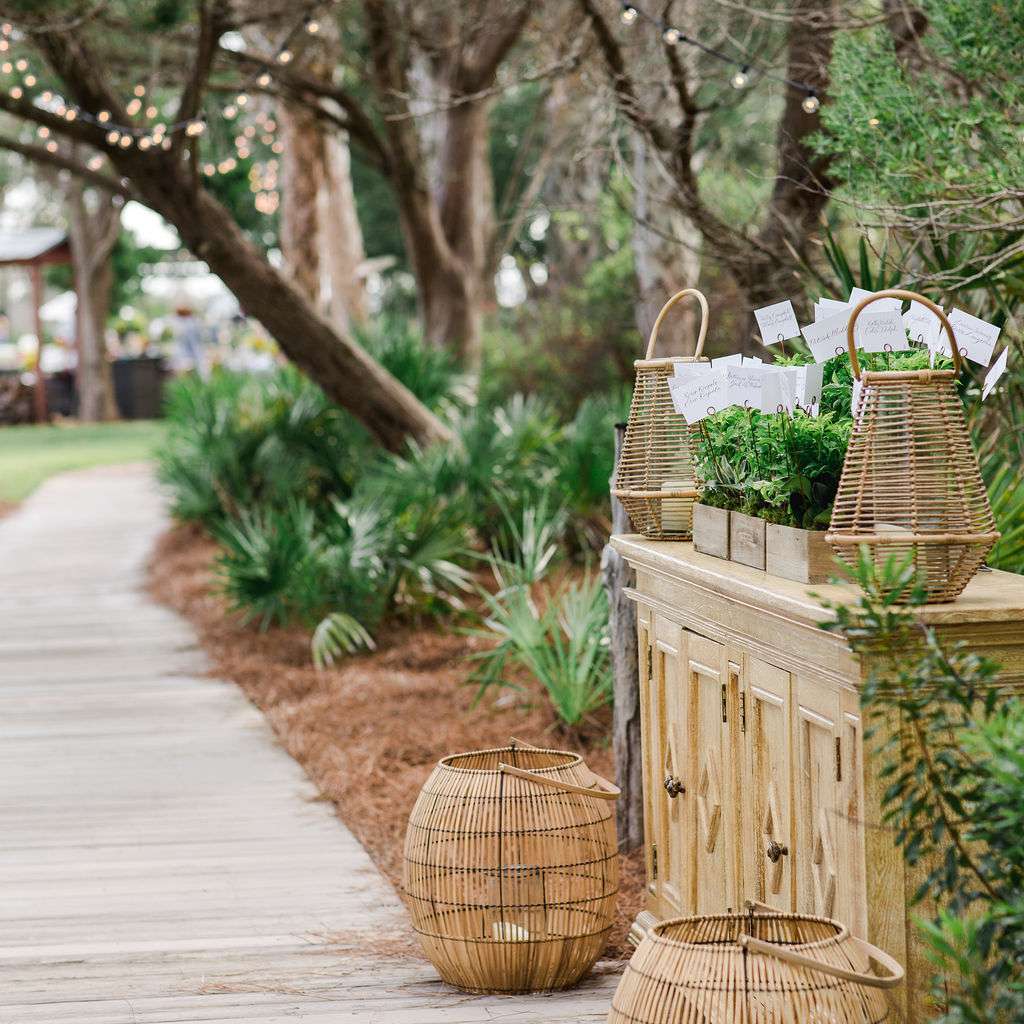 永恒的南方婚礼，藤彩排晚餐装饰