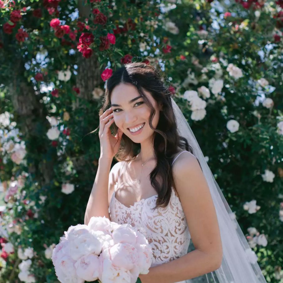 新娘花束牡丹微笑