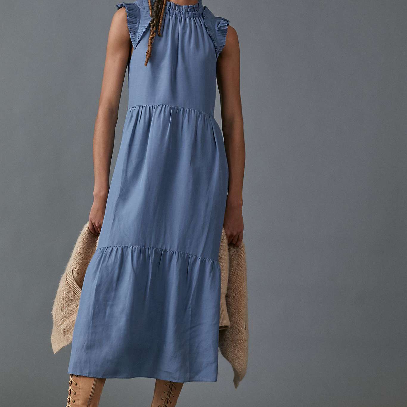 othilia lucena分层荷叶边的maxi连衣裙248美元