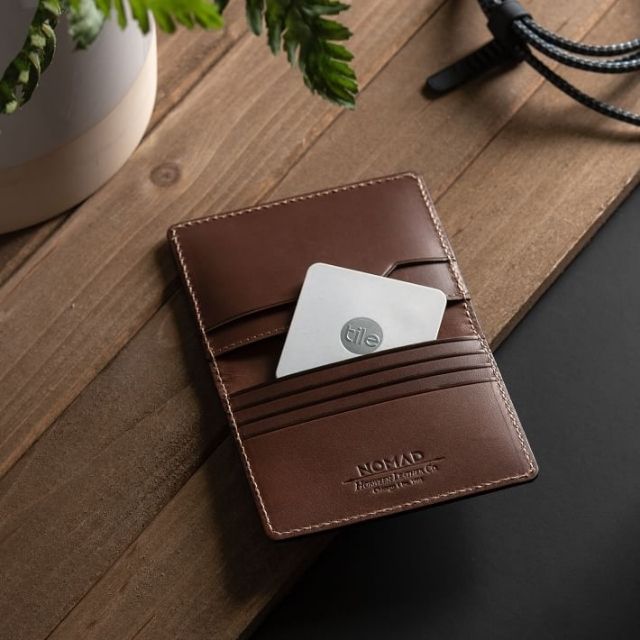 Nomad Slim Leather Wallet with Tile Tracking