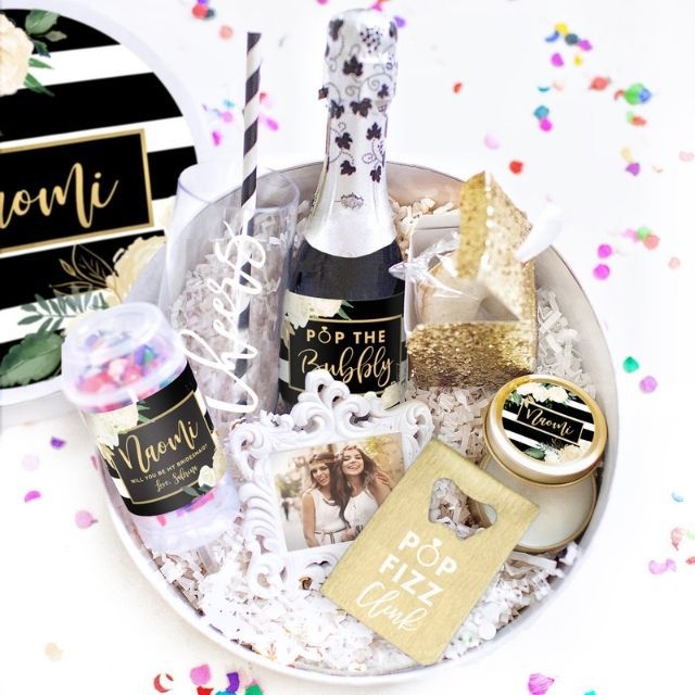 白色五彩纸屑盒伴娘礼品盒套装