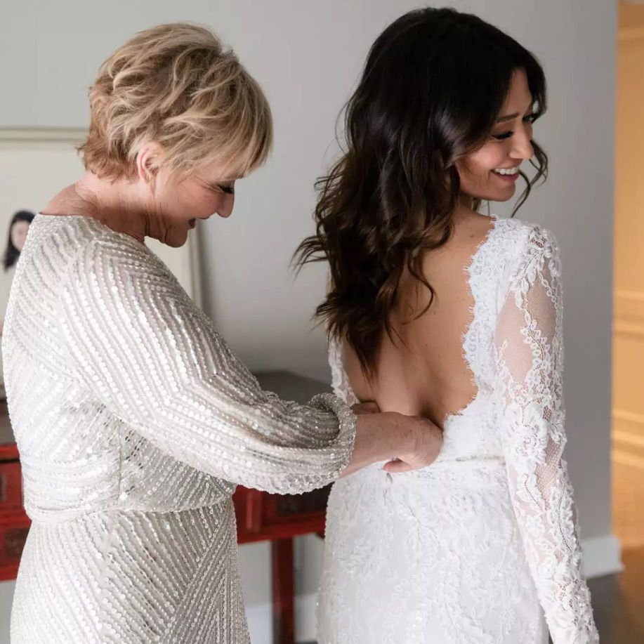 妈妈的压缩和解新娘装扮成