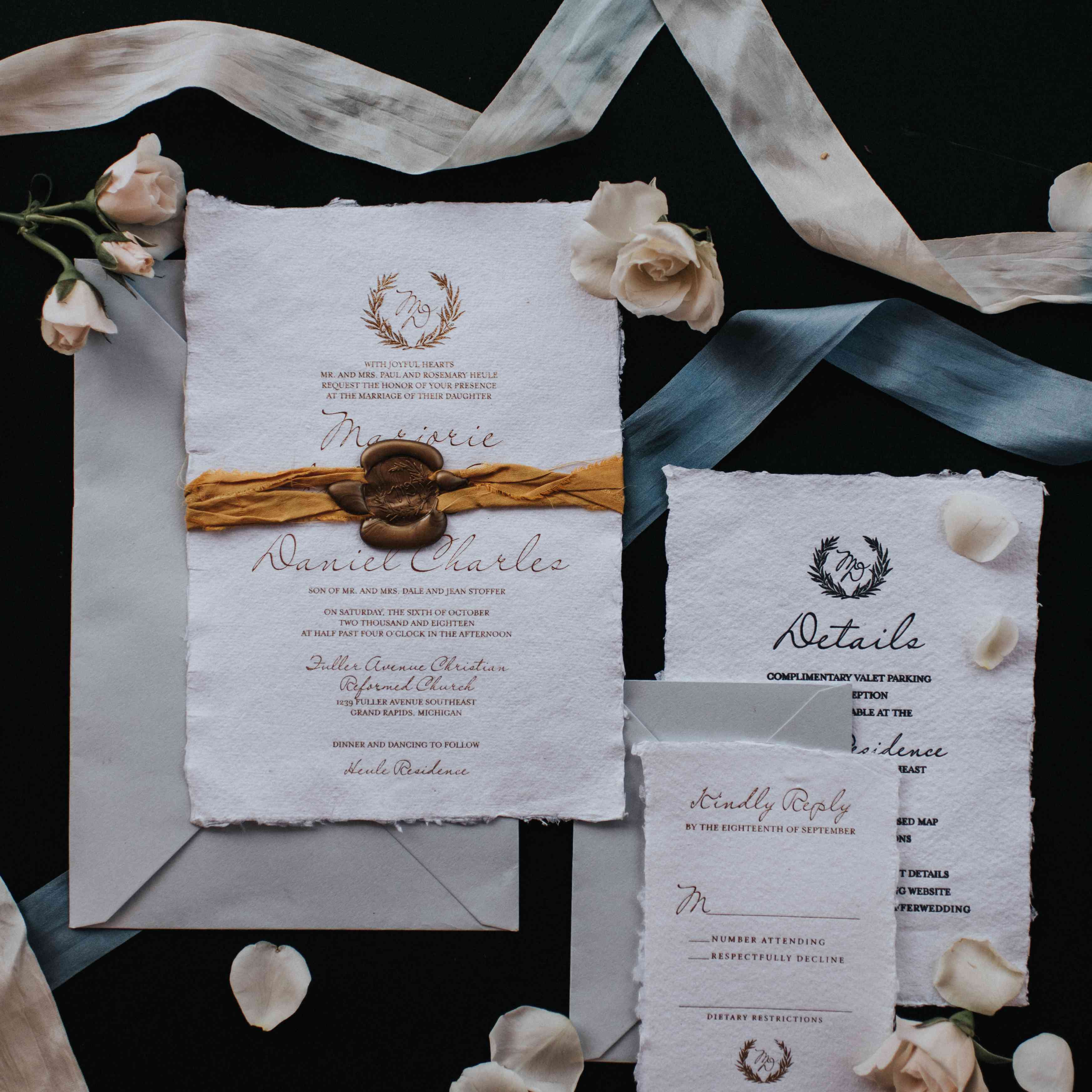 个性化的密歇根婚礼，秋天的婚礼邀请