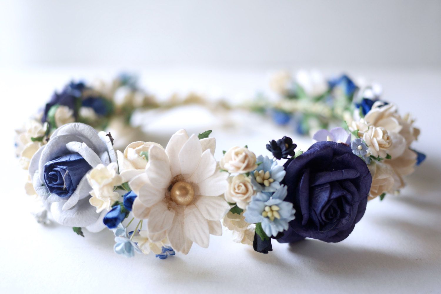 蓝色和白色的花冠