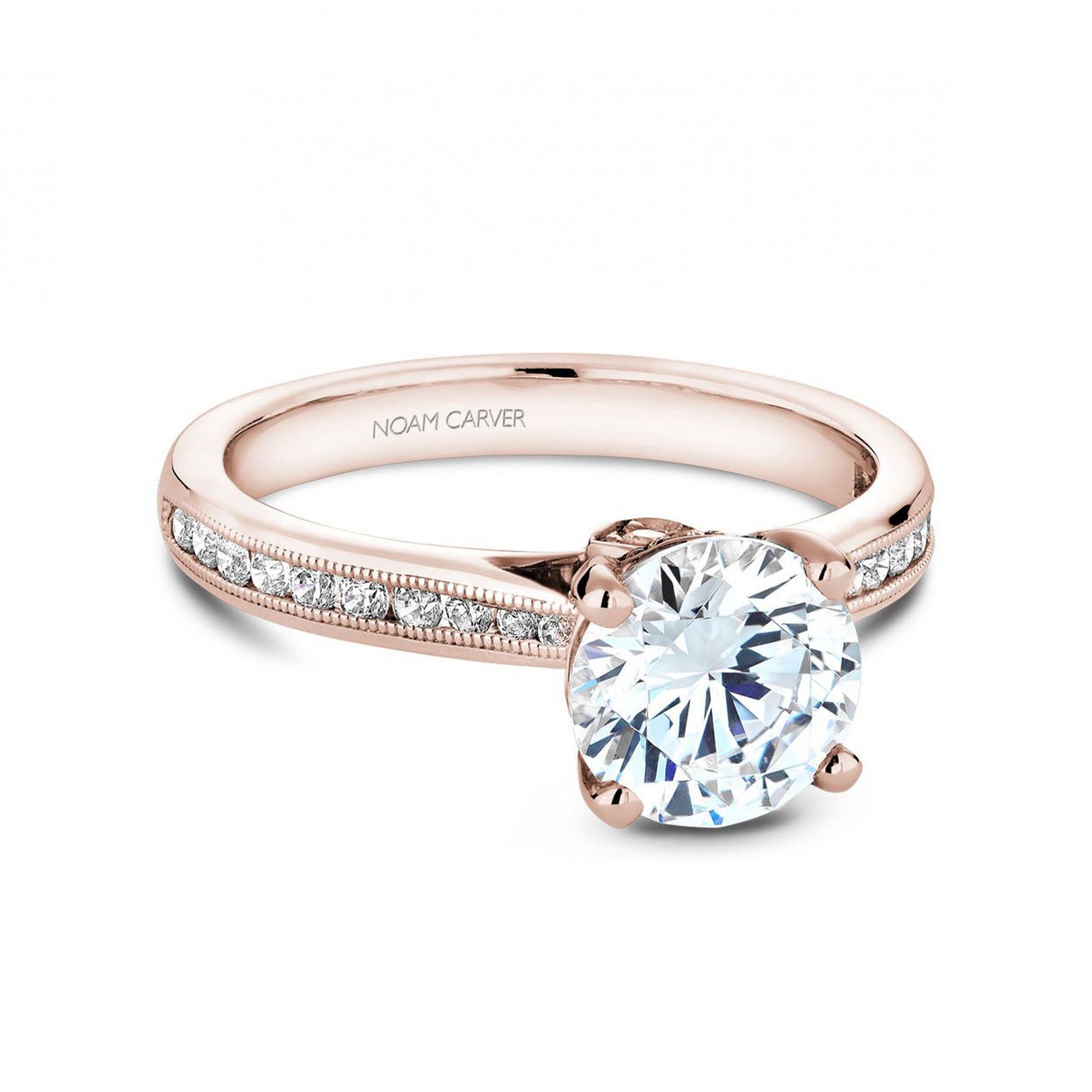 诺姆·卡弗圆形槽镶订婚戒指戒托ld乐动官网