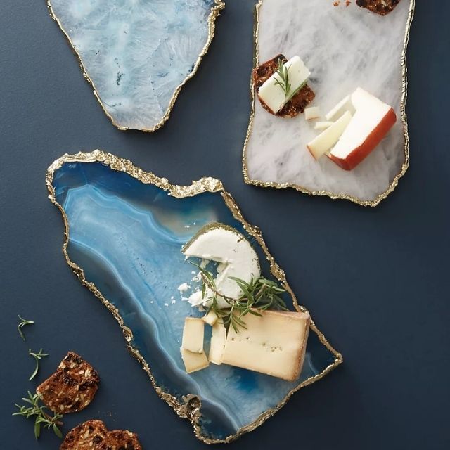 蓝色的人类学玛瑙奶酪板