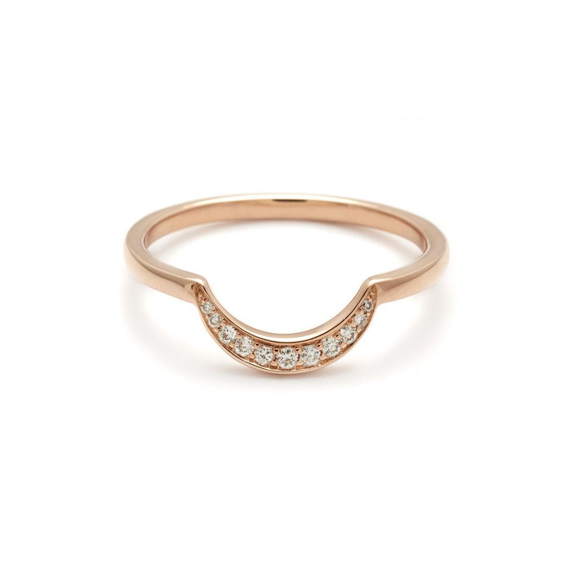 玫瑰金月亮带白色钻石