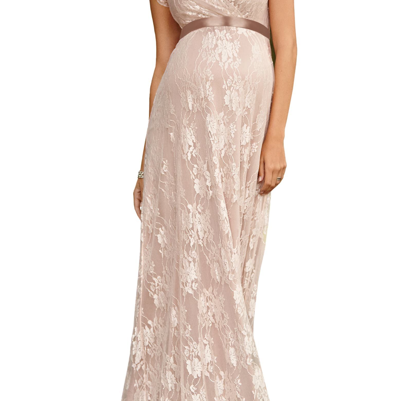 蒂芙尼玫瑰伊甸园花边孕妇礼服