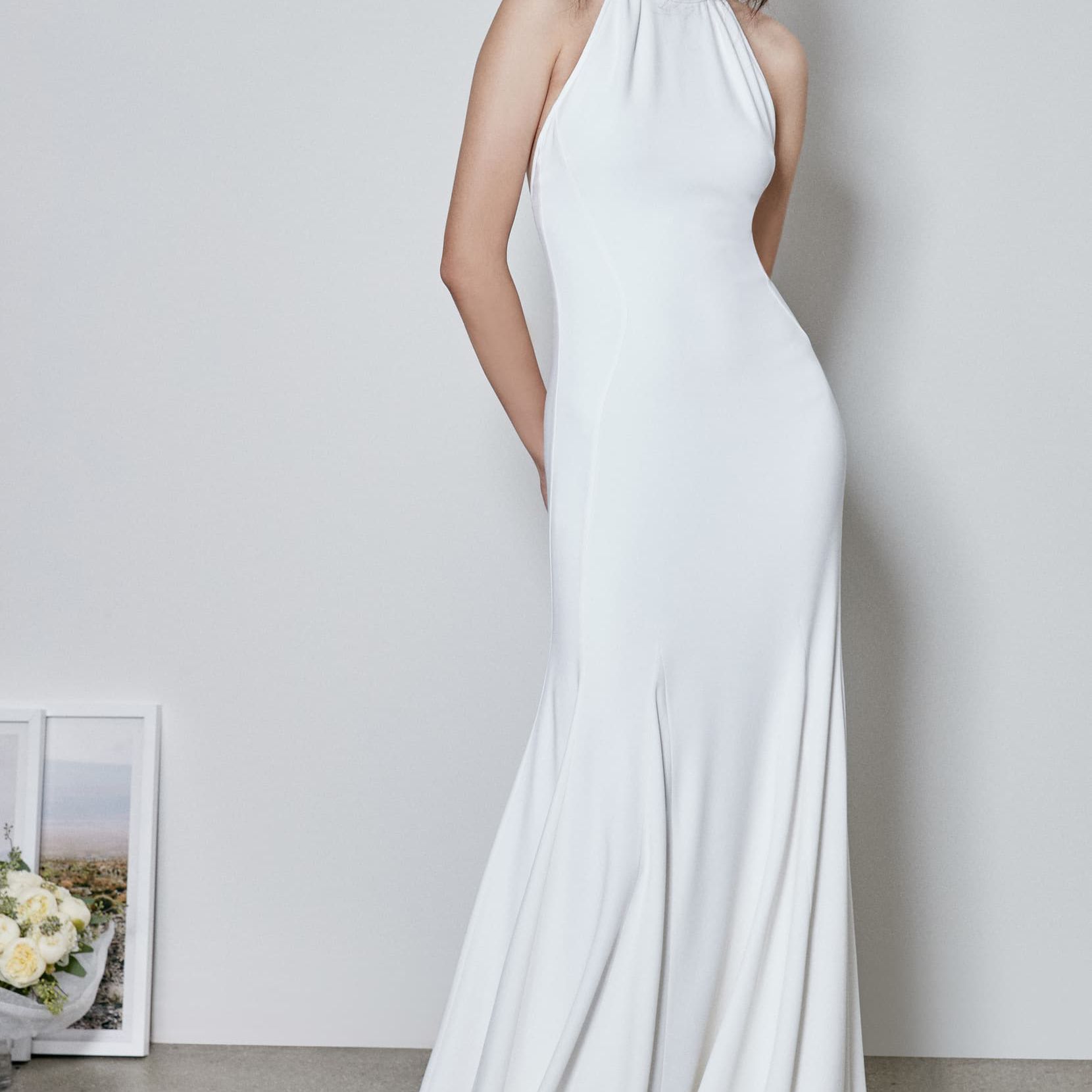 Stella McCartney F18 Magnolia Halter婚纱2080美元，原价5200美元