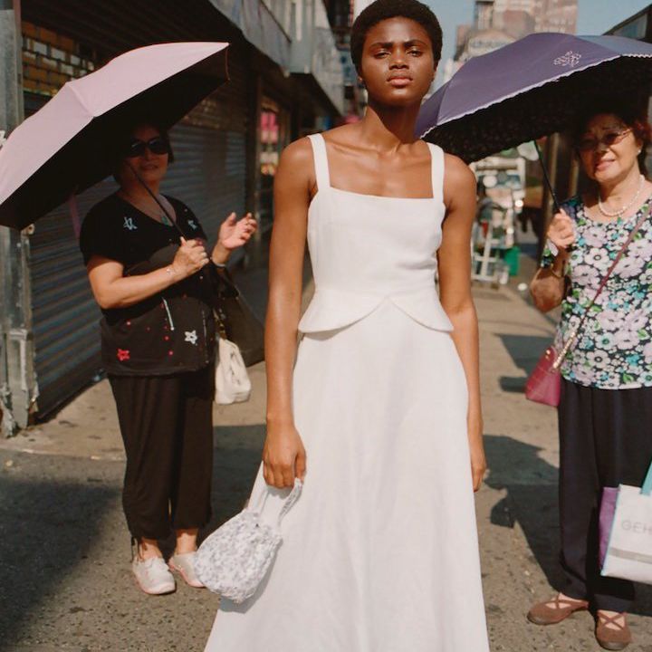 雷音工作室雪莱的Peplum棉麻连衣裙$ 1,650个