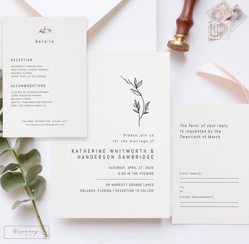 黑白婚礼邀请套件