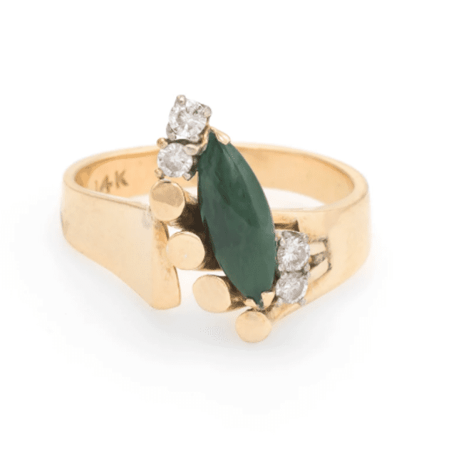 复古翡翠钻石戒指