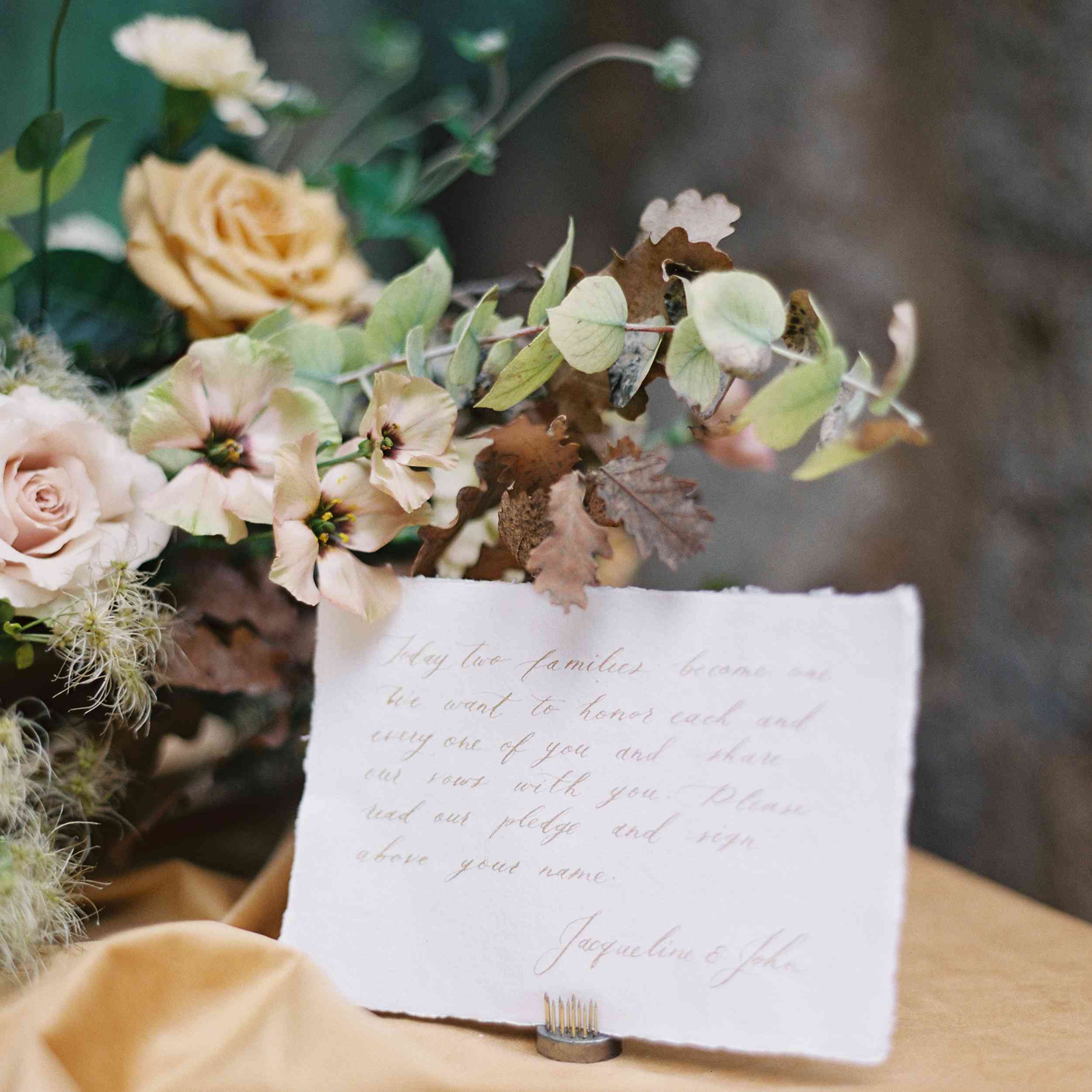 经典的拉巴迪亚意大利婚礼，书法圣经诗句