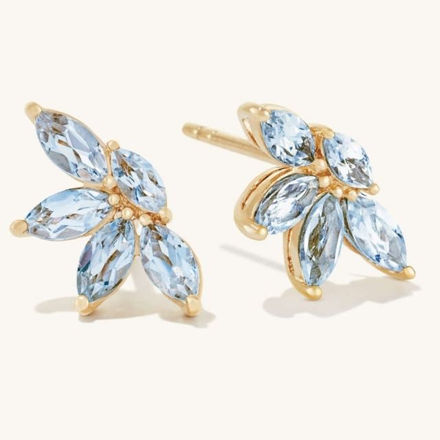 Mejuri Marquis Aquamarine耳环