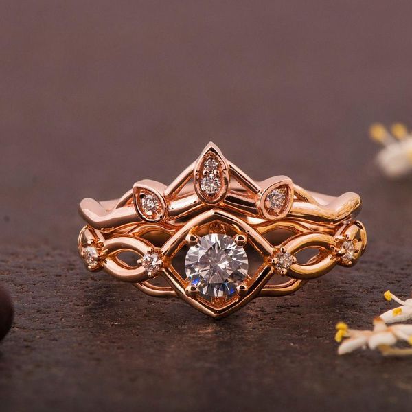 金凯尔特结婚戒指与匹配带ld乐动官网