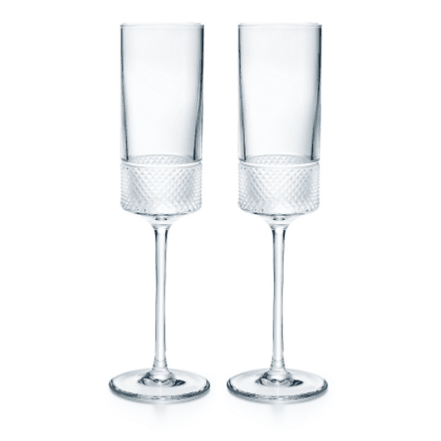 钻石点香槟长笛设置