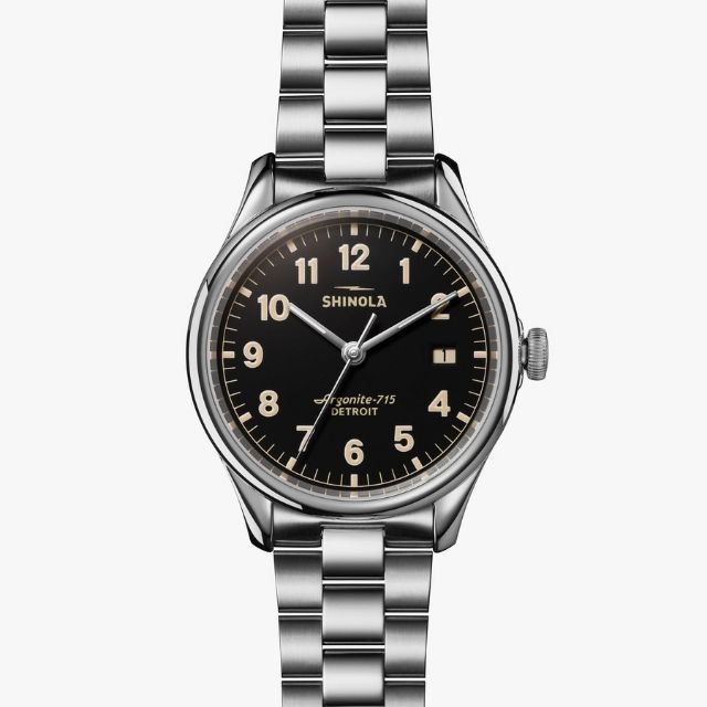 Shinola The Vinton 38mm手表与定制雕刻