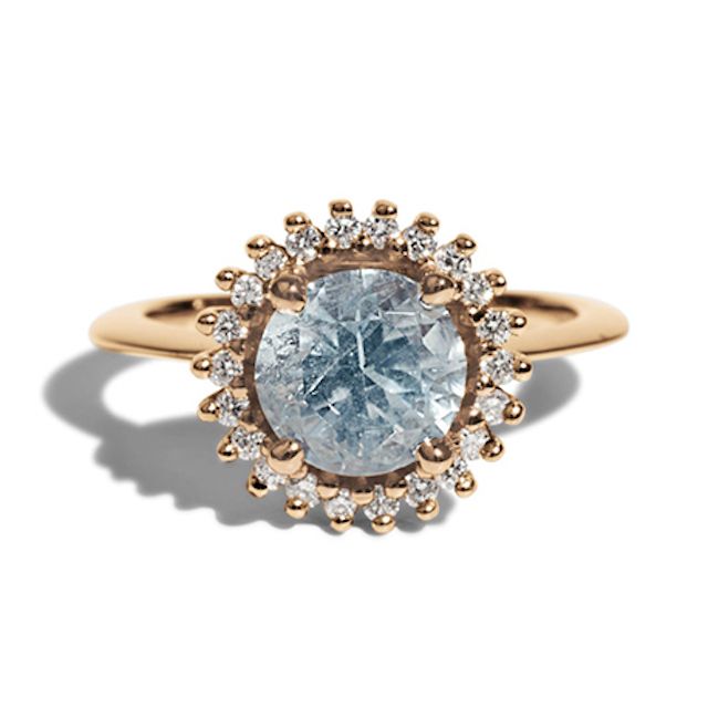 Bario Neal Stellium海蓝宝石钻石光环戒指