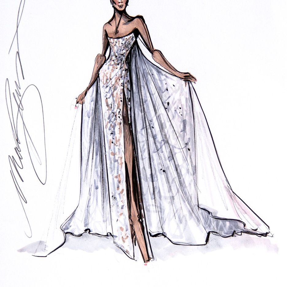 马克Zunino新娘时装周下降2020素描